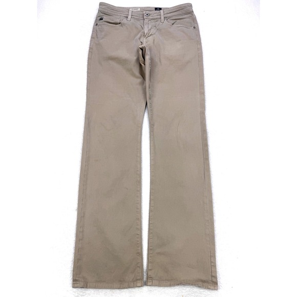 Adriano Goldschmied AG SUD Twill Pants  Men 33x34 Beige Protoge Straight Leg USA - Picture 1 of 10